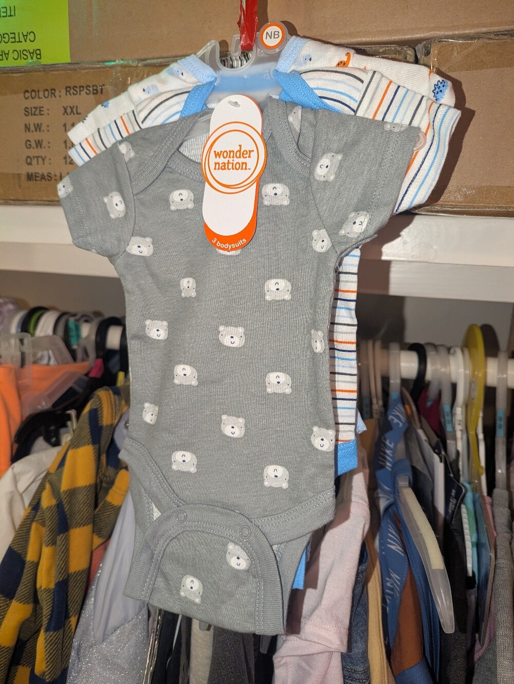 Nwt Wonder Nation Pack Of 3 Onesies Sz Newborn
